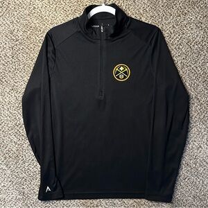 Antigua Black Quarter-Zip Pullover with Gold Logo